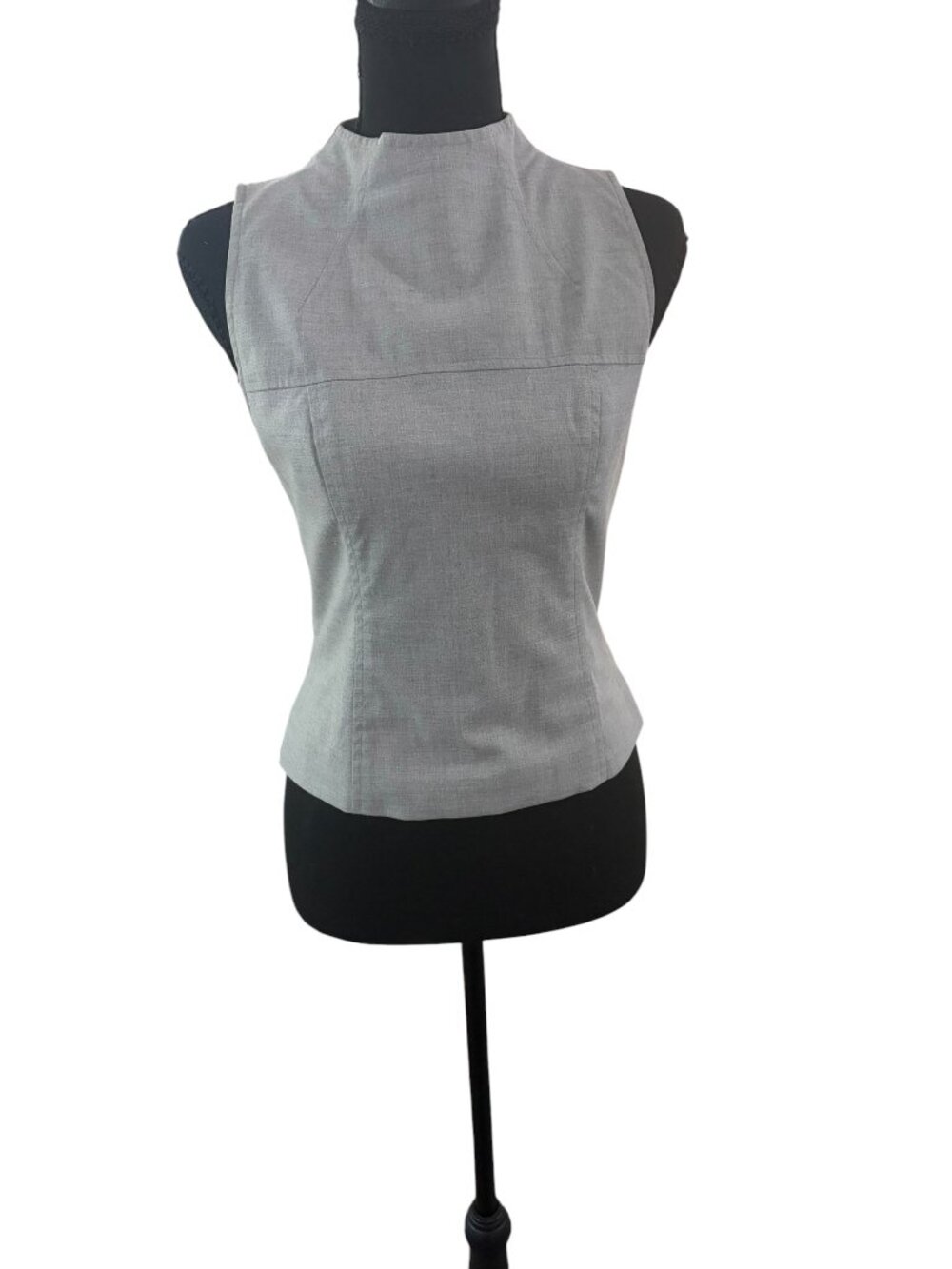 Travante Dresses Gray Linen Blend Sleeveless Shell Top Size 2